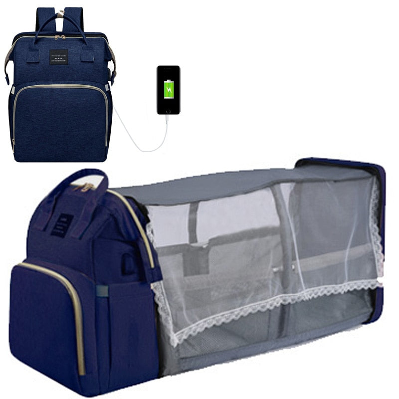 Mochila Maternidade que vira Berço/Trocador Fraldas